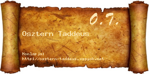 Osztern Taddeus névjegykártya